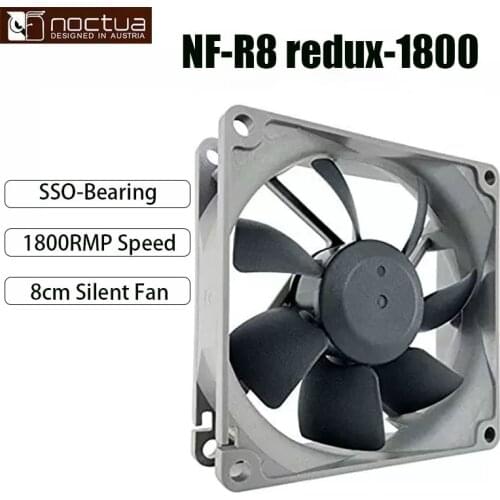 Noctua NF-R8 redux-1800 PWM 80x80x25mm Compute cooling fan 12V 3pin /4pin 80mm PWM quiet For Case Cooling CPU cooler Fan
