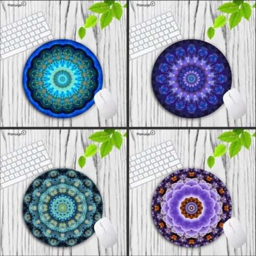 Mairuige Color Flower New Small Size Round Lock Edge Mouse Pad Non-Skid Rubber Pad 200X200X2mm and 220mmX220mmX2mm