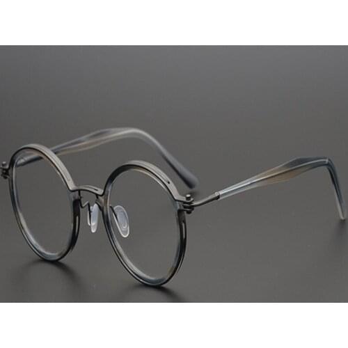 Blue Light Blocking Glasses Pure Titanium Men Round Eyewear Anti Radiation UV Ray Computer Myopia Presbyopia Eyeglasses Women