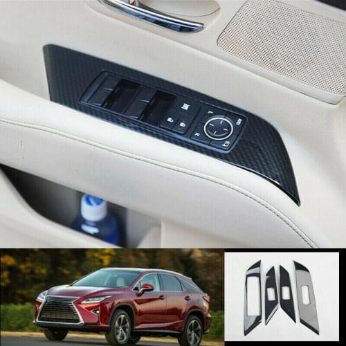 For Lexus RX270 350 450H 2009-2015 Carbon fiber Window lift panel switch trim