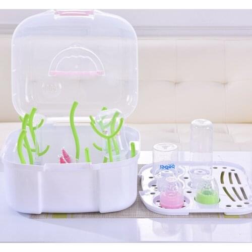 Portable Baby Bottles Storage Box Portable Baby Bottles Storage Box Drying Rack Plastic Tableware Dry Case
