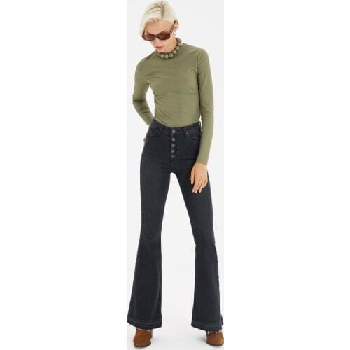 Trendyol Front Button High Waist Flare Jeans TWOAW22JE0627