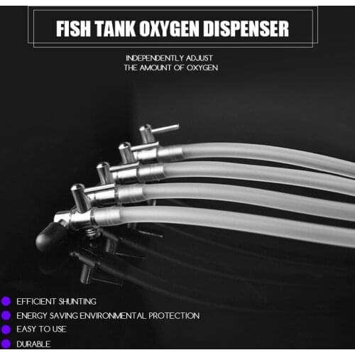 Fish Tank Oxygen Pipe Regulating Valve Aquarium Oxygen air Pump Stainless Steel Multi-Head Distributor Aquarium Accessories