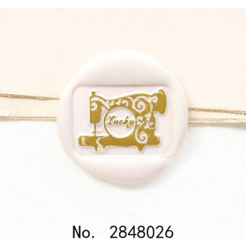 Lucky Sewing machine wax Seal Stamp,Irregular Shape Seal Stamp Kit invitation seal, gift envelope packing seal, party stamp