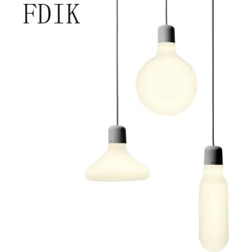 Nordic Milky Led Pendant Lamp Glass Hanging Lights for Living Room Bedroom Kitchen Bar Coffee Modern Decor Luminaire Suspension