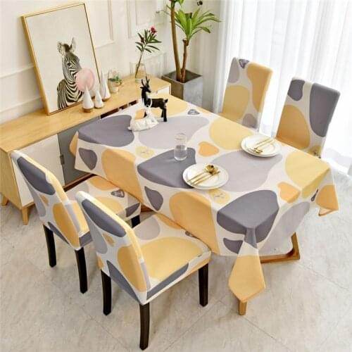 Nordic Modern Yellow Cobblestone Dining Table Cloth Round Tablecloth Rectangular Coffee Table Fabric ZB-HM309#30
