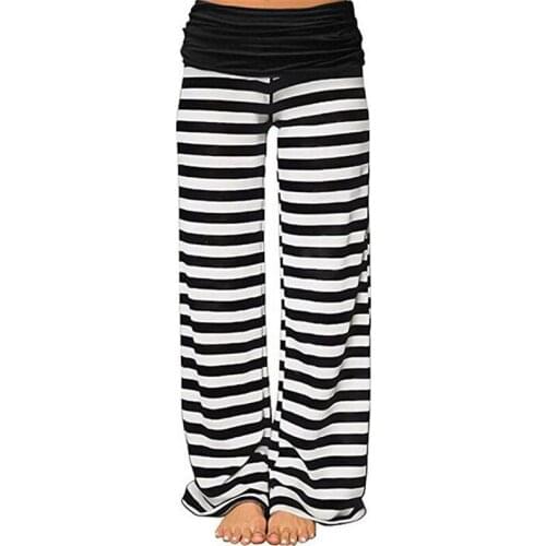 Polka Dot Striped Printed Sweatpants Women Casual Harem Pants Loose Elastic Waist Trousers Women Black Stripe Sweat Pants Female