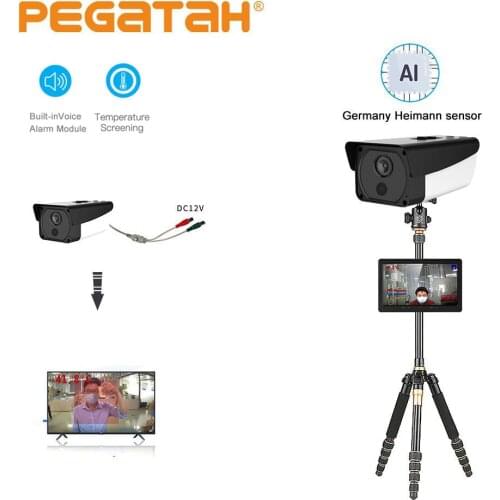 Thermal Imaging Camera 1080P Face Recognition Temperature Fever Detection Camera Human Body Temperature Detection Voice Alarm