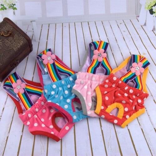 Female Pet Dog Shorts Diaper Sanitary Physiological Pants Washable Female Dog Panties Shorts Rompers Style Pet Dogs Underwear