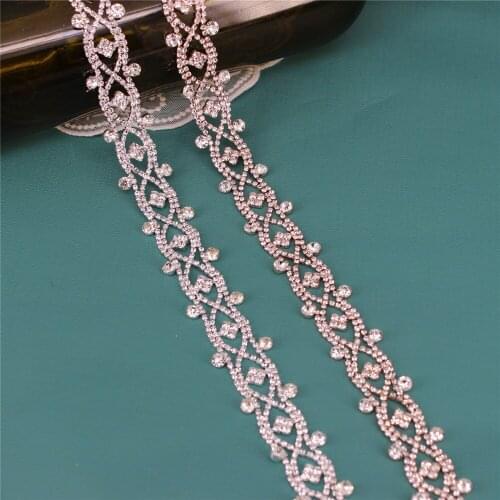 1 Yard Crystal Tassel Rhinestone Trim Chain Used For Bridal Wedding Dresses, Shoe Accessories