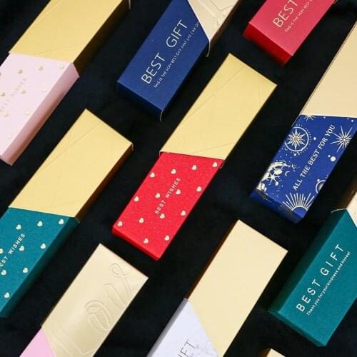 10PCS Bronzing Candy Box Gift Wedding Favor Gift Boxes Chocolate Lipstick Modeling Rectangular Birthday Party Present Bags