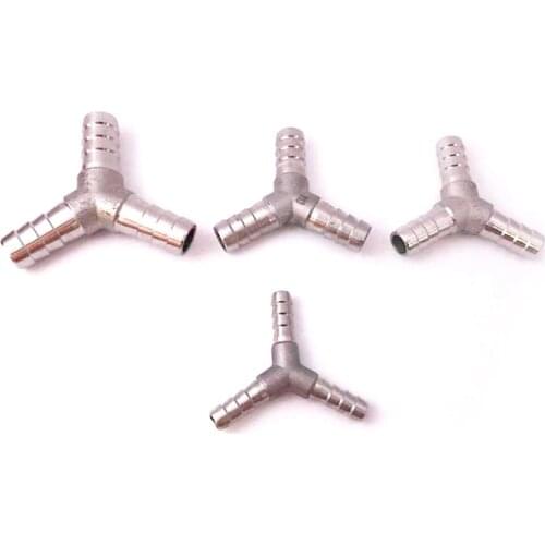 304 Stainless Steel 6-25mm Barbed Equal 3 Ways Y Type Hose Fitting SS304 Water Pipe Joint Connector