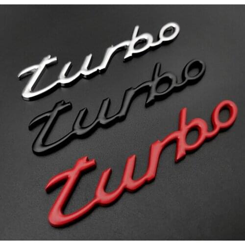 3D Metal Car Body Sticker Personalized Modified Car Sticker Turbocharged Car Side Logo TURBO Logo Zinc Alloy
