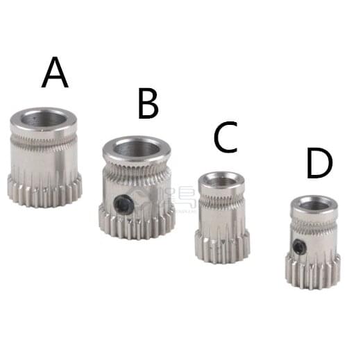 1Pcs Prusa i3 MK2/MK3 3D Printer Dual Gears DIY Prusa i3 Steel Pulleys Bore 5mm 8mm3D Printer flexible Gears Extrusion Sliver