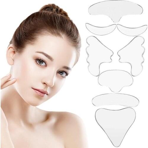 8pcs Silicone Anti Face Chest Patch Anti Fine Lines Prevent Wrinkles Sticker Skin Care Beauty Silicone Mask Tools