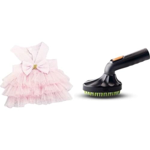 Promotion! 1Pcs Wedding Dog Dress for Dog Clothes Princess Skirt L & 1Pcs Cat Dog Pet Massage Vacuum Cleaner Dust Brush Nozzle
