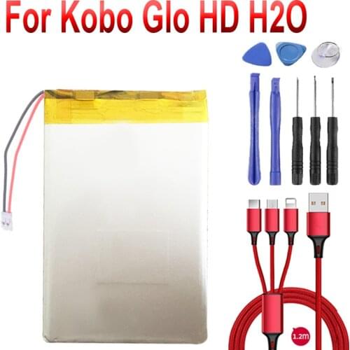 PR-285083 3.7V 1500mAh Battery For Barnes & Noble BNRV510 Nook Glowlight Plus 2015 Kobo Glo HD H2O 285083 E-book aura edition2