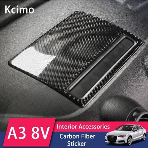 Car Interior Carbon Fiber Central Control Navigation Screen Decor Sticker Cover Car Styling For Audi A3 S3 2014-2018 Accessories
