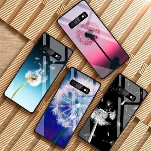 Dandelion flower Tempered Glass Phone Case For Samsung Galaxy S8 S9 S10 S20 PLUS J8 J6 J4 2018 NOTE 8 9 10 Cover Shell