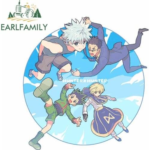 EARLFAMILY 13cm x 12.4cm For Hunter X Hunter Graffiti Car Sticker Windshield Decal Car Accessories Waterproof For JDM SUV RV