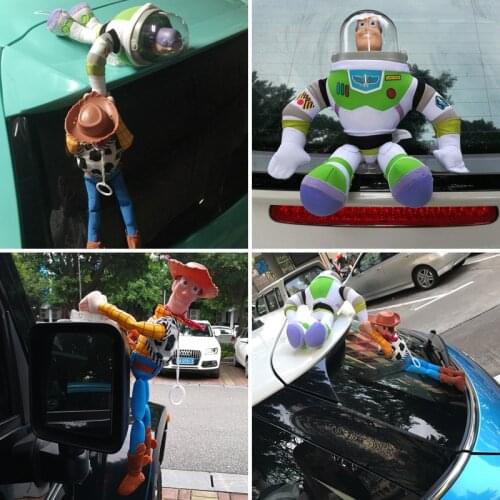 Toy Story Hot Sherif Woody Buzz Lightyear Car Dolls Plush Toys Outside Hang Toy Cute Auto Accessories Car Decoration