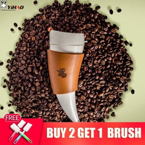 YIHAO 330ML Creative High Quality Hot Sale Coffee Sheeps horn Cup Vacuum Cup Portable Travel Insulation Thermoses Cup