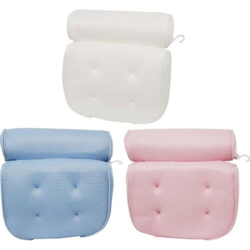 Comfort 3D Air Mesh Bathtub Head Pillow With 4 Suction Cups 3D Bathtub Pillow