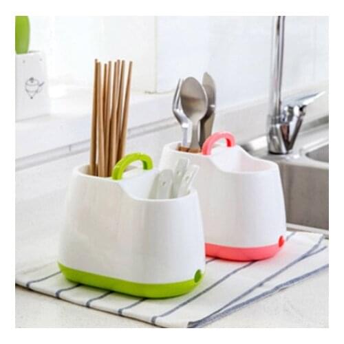 Kitchen Drain Chopsticks Cage Multi-function Desktop Partition Rack Hollow Cutlery Drainer Spoon Fork Knife Shelf Holder 1PC