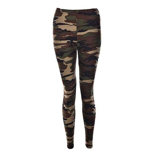 Fashion Cool Womens Girls Sexy Camo Camouflage Soft Stretch Trousers Army Green Autumn Winter Pants Leggings