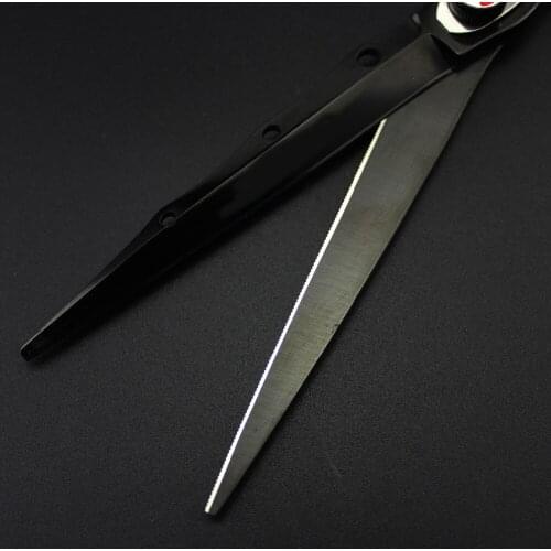 Left hand japan 440c 7 inch hair cutting scissors barber makas Small tooth shears haircut scissor hairdressing Custom logo