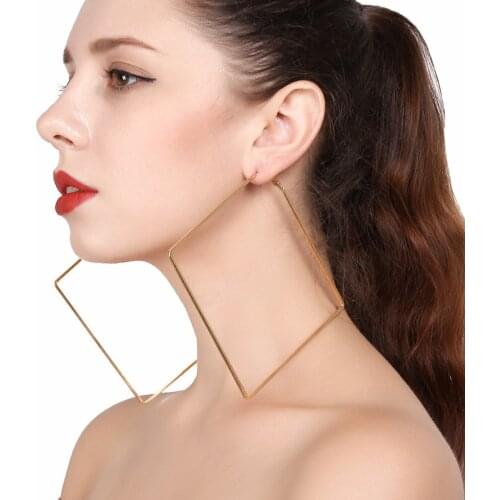 Fashion Metal Geometric Earrings Womens Ethnic LvKong Contracted Big Circle Diamond Alloy Earrings Jewelry for Girls