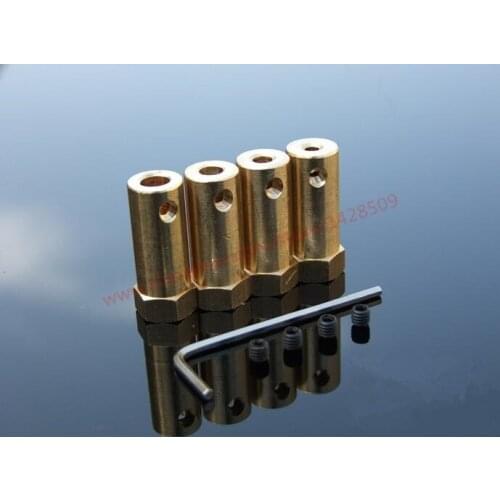 3-8mm K355 Copper Hexagonal 30mm Length Coupling RC Small DIY Car Shaft Coupler Parts