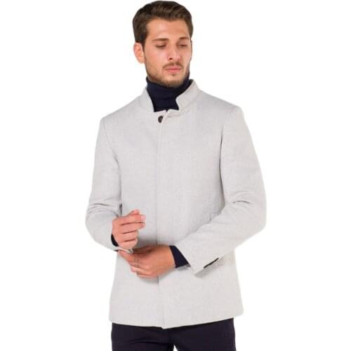 AtakGiyim Vertical Collar Short Men Cachet Winter Coat