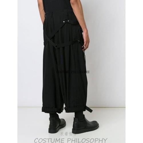 27-44 2017 Mens clothing Hair Stylist Catwalk Original fashion Loose binding casual harem pants costume plus size costumes