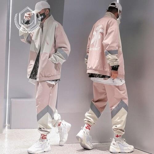 Men Fashion Loose Print Casual Hip Hop Sets