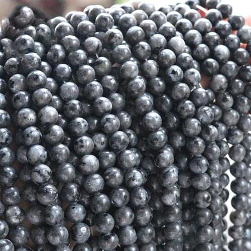 Real Natural Stone Beads For Jewelry Making 4/6/8/10/12mm Grey Loose Beads For DIY Jewelry Piedras Naturales Para fabricar Joyas