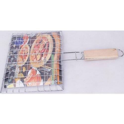 Stainless steel barbecue grill portable barbecue rack trumpet grilled fish clip grill clip outdoor barbecue tools