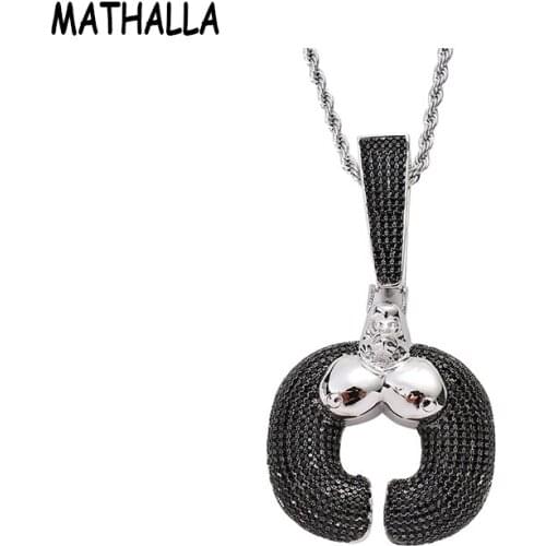 MATHALLA New Gorilla Pendant Necklace Personalized Black Zircon Character Animal Pendant Fashion Mens Jewelry Gifts