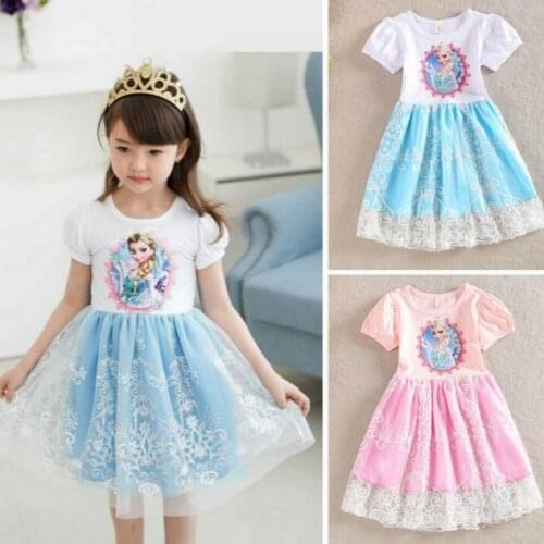 Girl Frozen Dresses Summer Baby Kid Clothes Princess Anna Elsa Dress Snow Queen Cosplay Costume New Years Party Dress