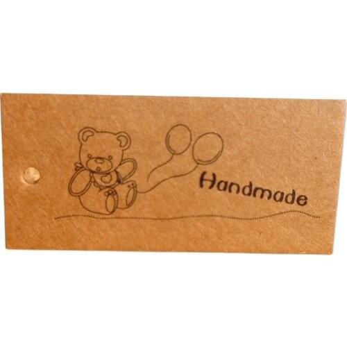 Retro bear handmade handmade Pendant Gift Box baking gift decorative label card