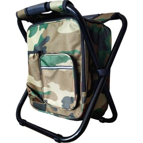 Outdoor camping folding backpack stool fishing chair portable hiking chair cooler insulated double Oxford cloth