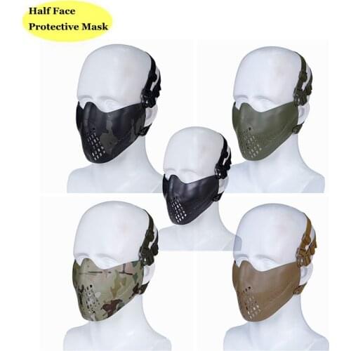 Tactical Military Mask Half Face Protective Hunting Shooting Airsoft Mask Paintball Cs Wargame Combat Training Masks