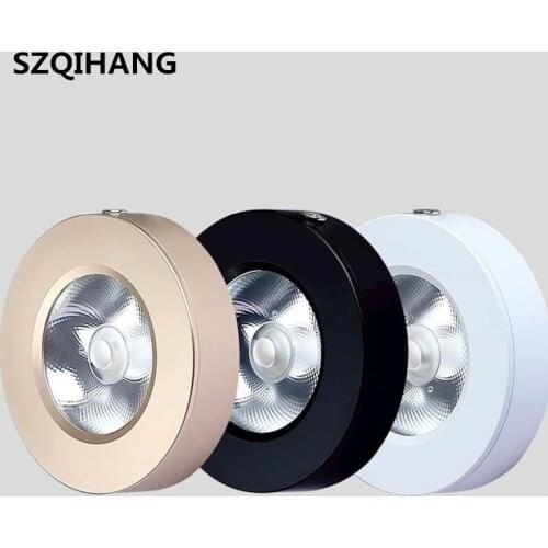 Ultra Thin LED Cabinet Light, 7W 10W 15W Round COB LED Puck Downlight, Surface Mounted Kitchen Under Cabinet Lighting