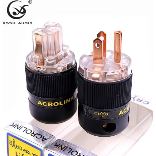 XSSH audio FP-10 FC-10 DIY Pure copper Electrical Connector Female Male US plug 18mm AC Female Male power US plug IEC Connector