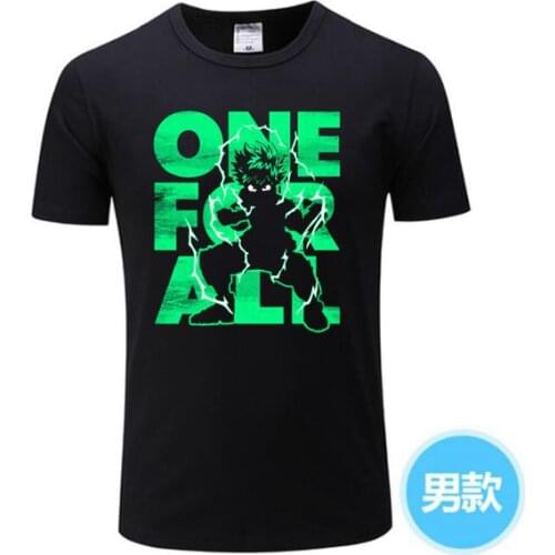 2020 Boku no Hero Anime My Hero Academia All Might Midoriya Izuku T Shirt One For All Leisure Women Tee Shirt Game Man T-Shirt