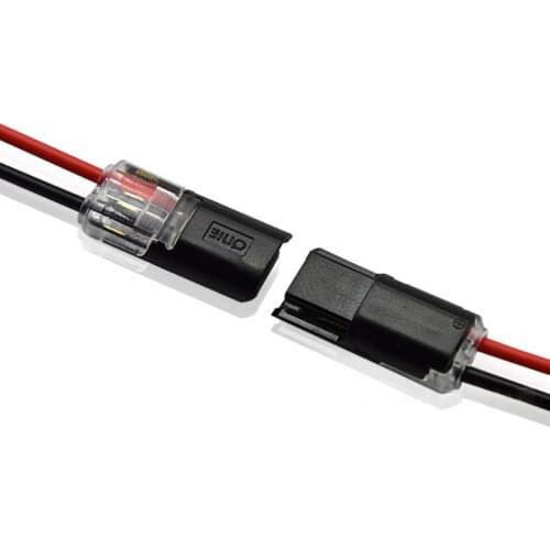 100pcs 2pin Pluggable Spring Scotch Lock Wire Connector Wire Quick Splice Connectors Led Light Cable Crimp Terminal Blocks