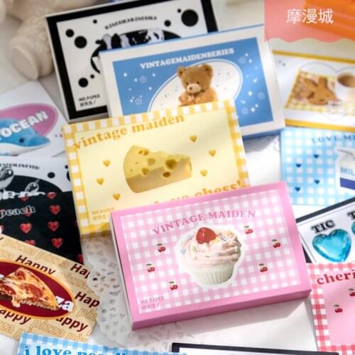 40pcs/Box cute girl food series decorative stickers DIY hand account diary scrapbook mobile phone stationery stickers aesthetics