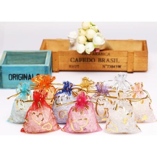 50pcs Wedding Decoration Gift Box Packaging Bag Packaging Pouch Favor Bag Valentines Day Organza Bag Wedding Dragees Gift Bags