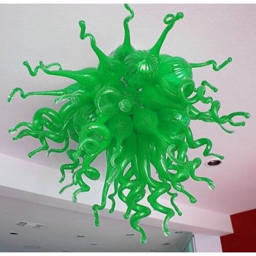 AC 110/120/220/240V LED Bulbs Green Colored Hand Blown Glass Chandelier Modern Design Festival Light
