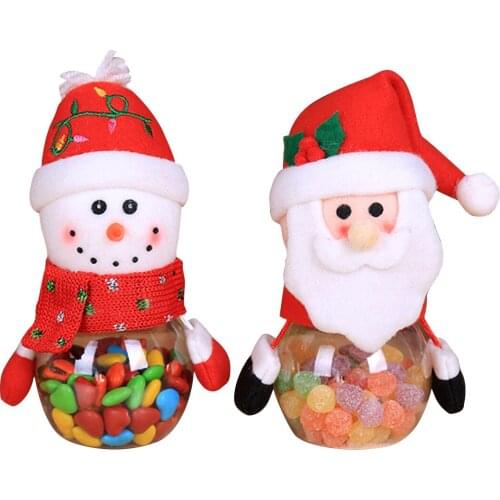 Candy Jar with Lid, Christmas Cookie Bulk Food Storage Container with Cute Cartoon Doll